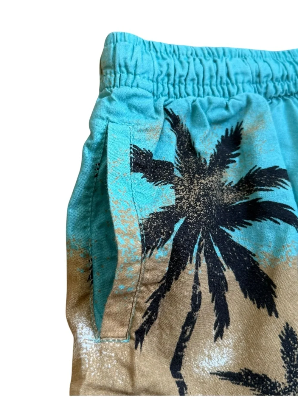 Molo Adi Holiday Island Shorts Boys Sz 4 Organic Cotton Palm Tree Hawaii Print